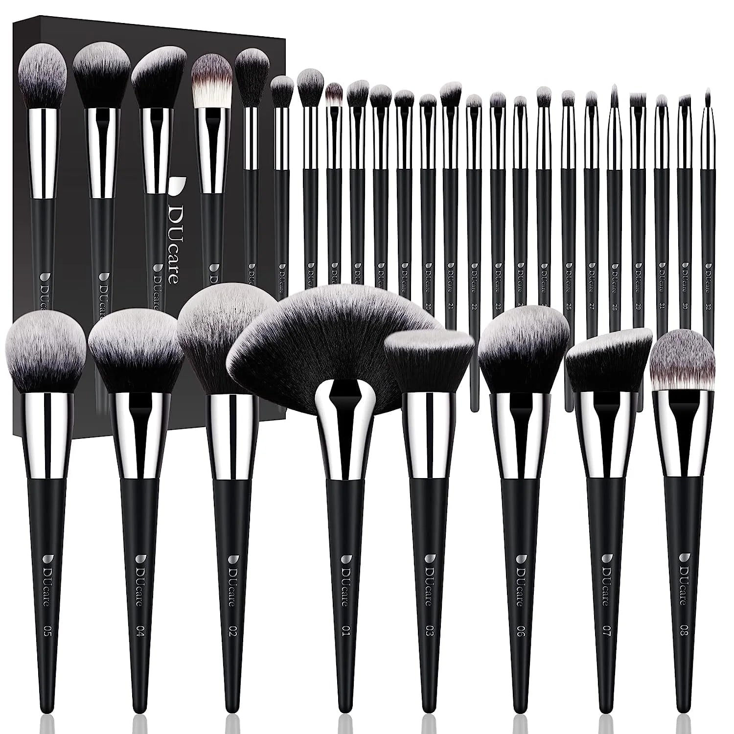  32-Piece Kabuki Makeup Brush Set for Foundation, Powder, Blush, Concealer, Eyeshadow